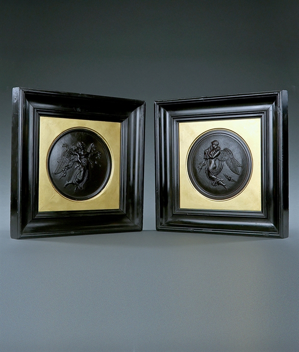 Picture of CA0285 Rare pair of bronze Night and Day plaques after Thorvaldsen