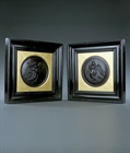 Picture of CA0285 Rare pair of bronze Night and Day plaques after Thovaldsen
