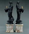 Picture of CA0283 Rare pair of Regency plaster muses in the manner of Hopper
