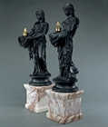 Picture of CA0283 Rare pair of Regency plaster muses in the manner of Hopper