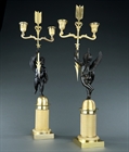 Picture of CA0276 Matched pair of twin light candelabra after Rabiat