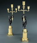 Picture of CA0276 Matched pair of twin light candelabra after Rabiat