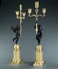 Picture of CA0276 Matched pair of twin light candelabra after Rabiat
