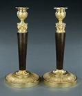 Picture of CA0279 French Empire caryatid bronze candlesticks in the manner of Galle