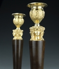 Picture of CA0279 French Empire caryatid bronze candlesticks in the manner of Galle