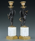 Picture of CA0262 Very decorative Louis XVI style Cupid candlesticks