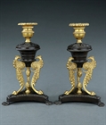 Picture of Unusual Regency pot pourri candlesticks after designs by Cheney
