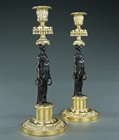 Picture of CA0247 Elegant pair of French Empire period figural candlesticks