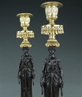 Picture of CA0247 Elegant pair of French Empire period figural candlesticks
