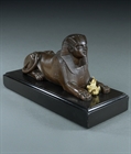 Picture of CA0251 Grand Tour hieroglyphic patinated bronze of a sphinx
