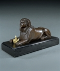 Picture of CA0251 Grand Tour hieroglyphic patinated bronze of a sphinx