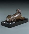 Picture of CA0251 Grand Tour hieroglyphic patinated bronze of a sphinx