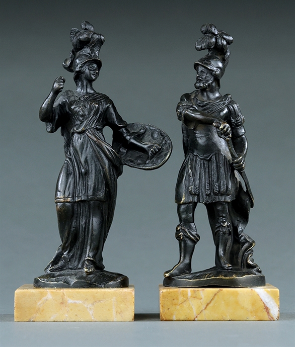 Picture of CA0254 Late 18thC pair of Mars and Minerva cabinet bronzes