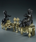 Picture of Impressive pair of 19thC Louis XVI revival figural chenets