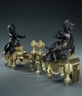 Picture of Impressive pair of 19thC Louis XVI revival figural chenets