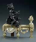 Picture of Impressive pair of 19thC Louis XVI revival figural chenets