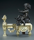 Picture of Impressive pair of 19thC Louis XVI revival figural chenets