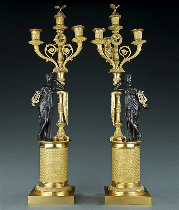 Picture of Fine pair of French Empire Period candelabra