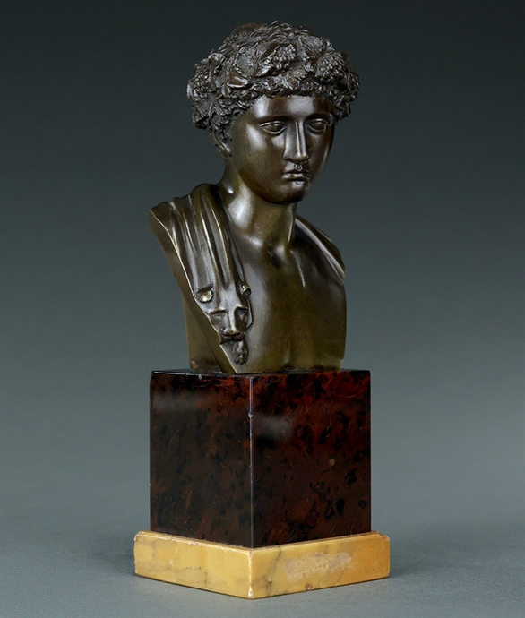 Picture of Rare Grand Tour Bronze Bust of a Youthful Dionysus