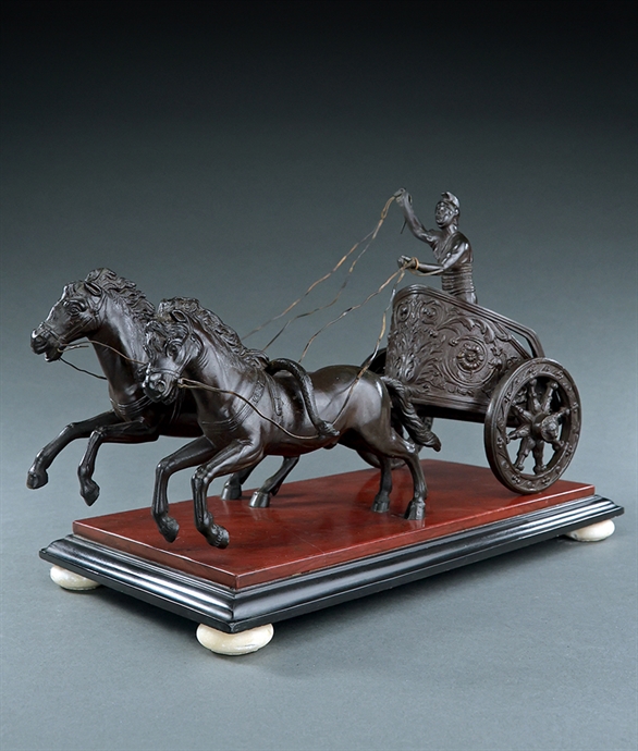 Picture of CA0230 Grand Tour bronze model of a Roman charioteer