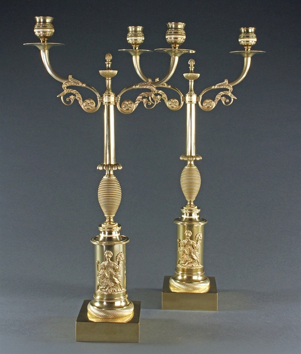 Picture of CA0219 Early 19th century Swedish Empire period gilt bronze candelabra