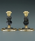 Picture of Petite Rare Bacchus and Ariadne bust candlesticks