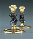 Picture of Petite Rare Bacchus and Ariadne bust candlesticks