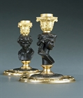 Picture of Petite Rare Bacchus and Ariadne bust candlesticks