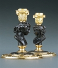 Picture of Petite Rare Bacchus and Ariadne bust candlesticks