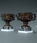 Picture of CA0212 Good size pair of Grand Tour bronze Albani Vases 