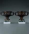 Picture of CA0212 Good size pair of Grand Tour bronze Albani Vases 