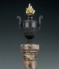 Picture of CA0205 Decorative NeoClassical Bronze urn on a marble column
