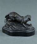 Picture of CA0185 Small Patinated Bronze Crouching Tiger 