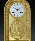 Picture of CA0208 French Empire Cronos ormolu borne mantel clock
