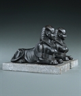 Picture of CA0217 Attractive pair of Egyptian Revival cast iron sphinxes