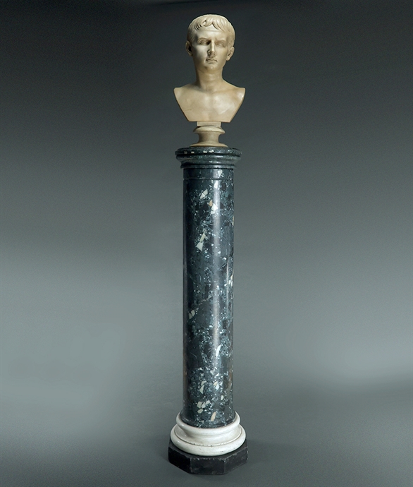 Picture of CA0190 Beautiful Grand Tour Verde Antico scagliola marble column
