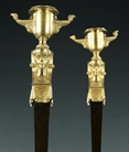 Picture of CA0195 A superb pair of French 'Retour d'Egypte' style caryatid candlesticks