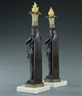 Picture of CA0193 Rare Egyptian Revival candlesticks after Thomas Hope