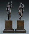 Picture of CA0197 Fine Pair of Empire Diana and Apollo bronzes attributed to Feuchère