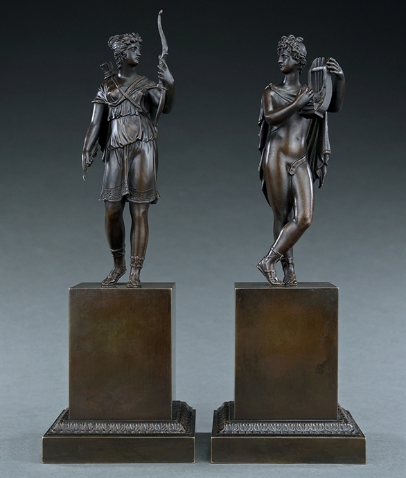 Picture of Fine Pair of Empire Diana and Apollo bronzes attributed to Feuchère