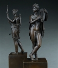 Picture of Fine Pair of Empire Diana and Apollo bronzes attributed to Feuchère