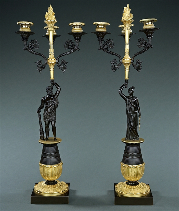 Picture of CA0194 French early 19th century Hercules and Hesione Candelabra 