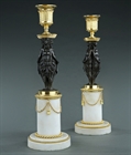 Picture of CA0191 Rare Elegant Louis XVI Caryatid Candlesticks in the manner of Dugourc