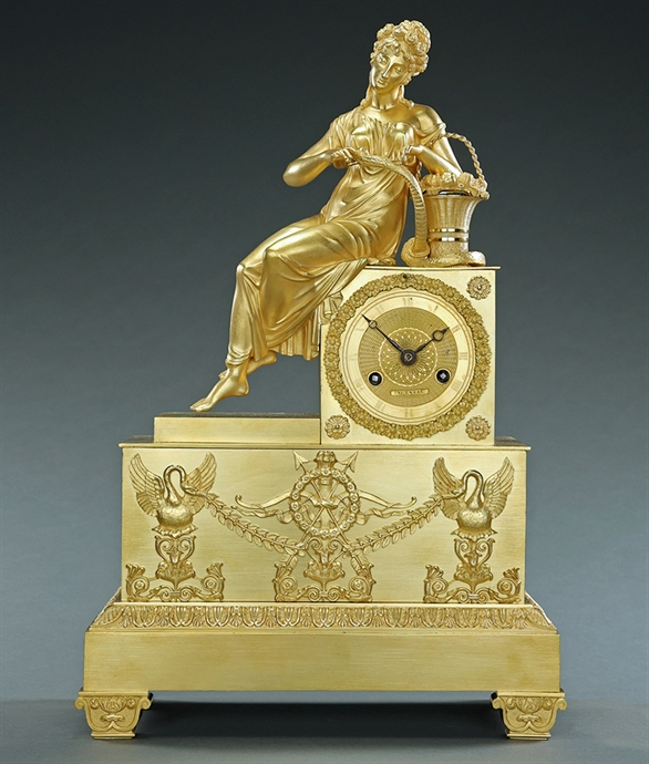 Picture of CA0177 Rare Empire clock depicting Pamona goddess of Fruitful Abundance 