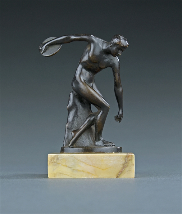 Picture of Small Grand Tour Discobolus on a siena marble block base