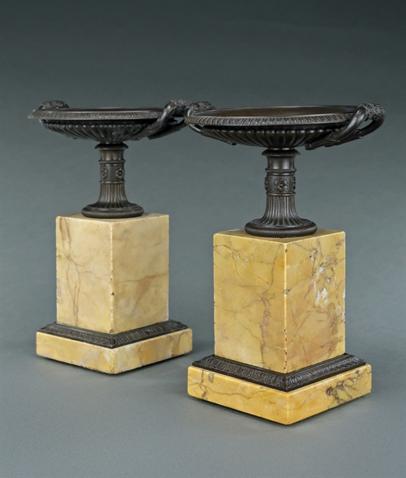 Picture of CA0171 Pair of early 19th century French patinated bronze library tazzas