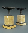 Picture of CA0171 Pair of early 19th century French patinated bronze library tazzas