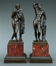 Picture of CA0163 Rare pair of Grand Tour Medici Apollino and the Satyr Marsyas bronzes