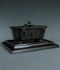 Picture of CA0158 Regency inkwell stand in the manner of Vulliamy